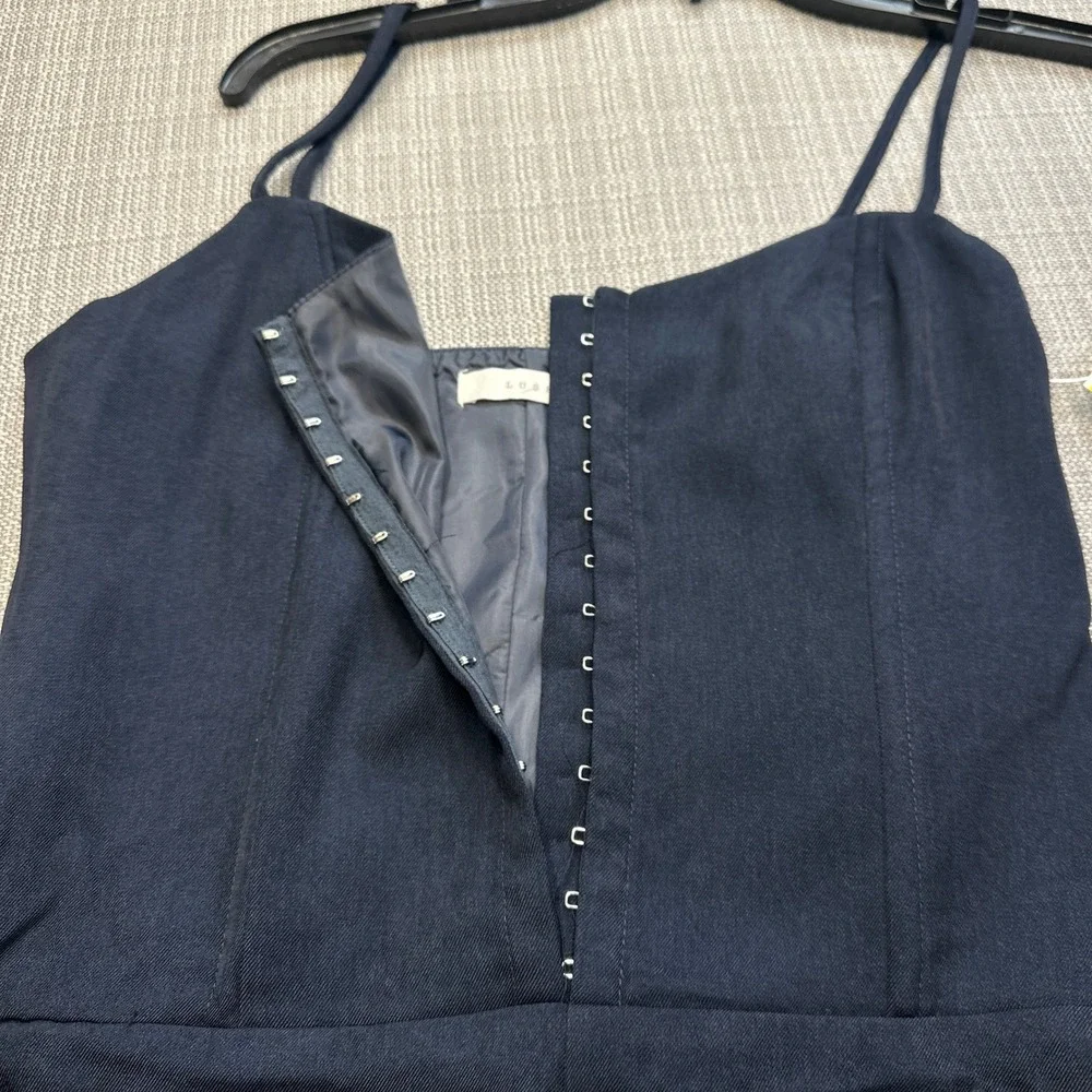 Lush Midnight Pleated‎ Skort Romper Small Hook Eye Corset Style Party Mini